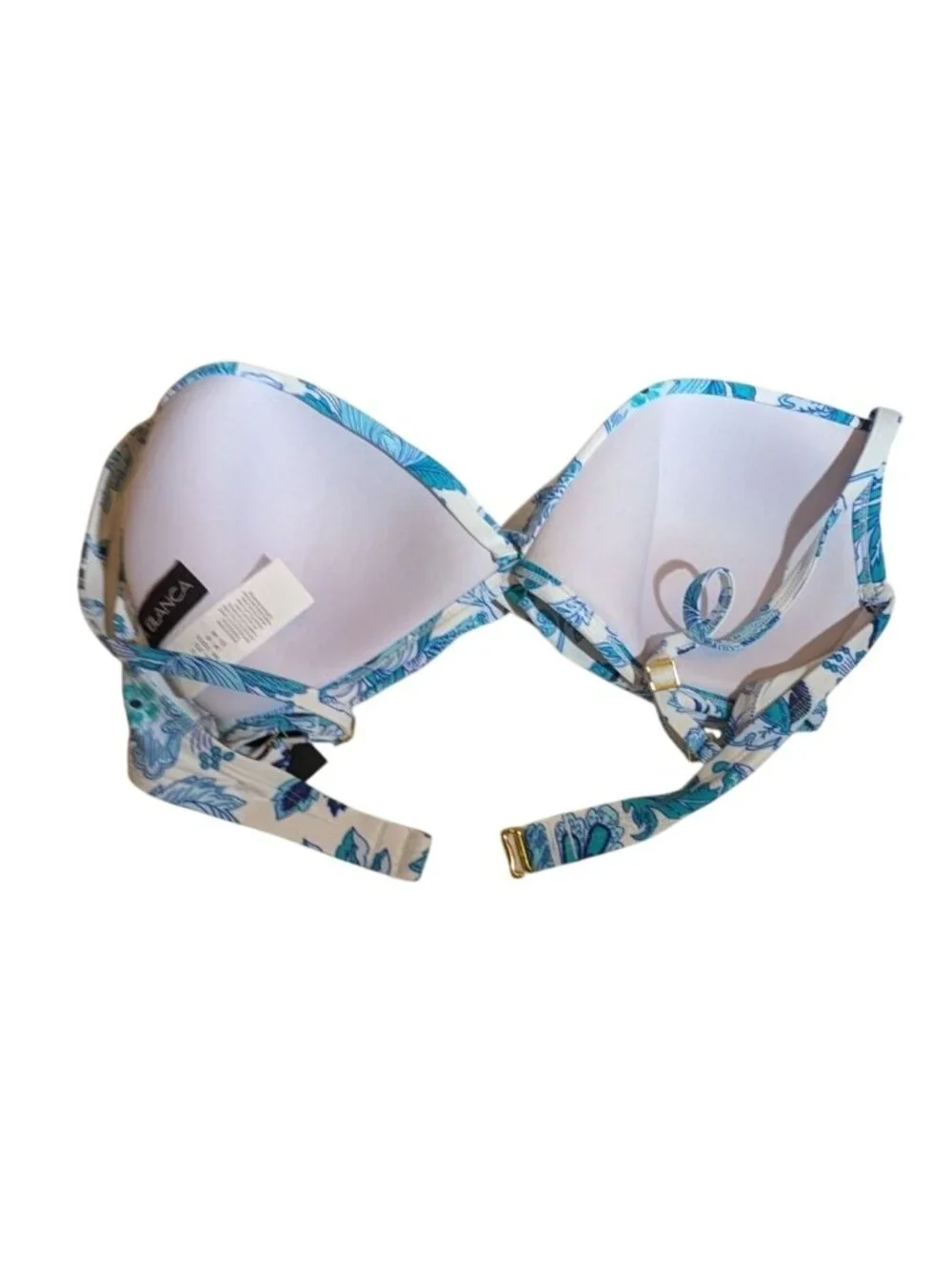 La Blanca Bikini Top NWT Womens 12‎ Over The Shoulder Wrap Swimsuit Resort Beach